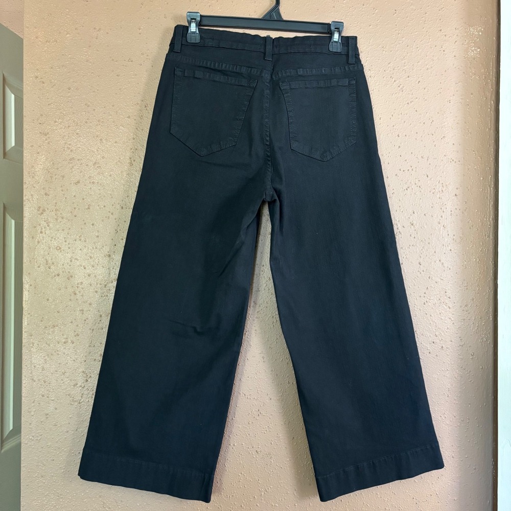 NYDJ Tummy Tuck Jeans Black Wide Leg Pants Butter Wash Made in USA 427B Size 8 - Picture 3 of 9
